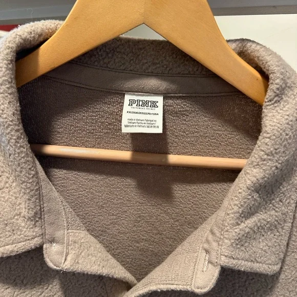 PINK - VS -Button-Up Shirt in Taupe - Picture 8 of 12